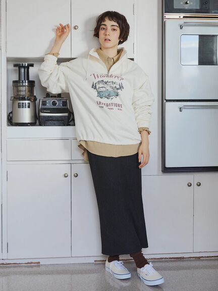 裏起毛ハーフジッププルオーバー（ネイビー/キナリ/ＴＯＰグレー）｜SM2（エスエムツー）通販