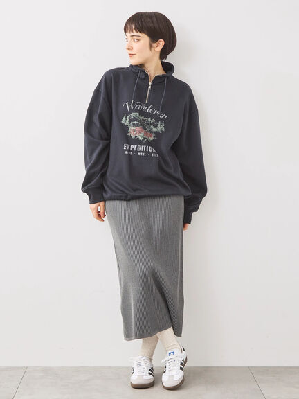 裏起毛ハーフジッププルオーバー（ネイビー/キナリ/ＴＯＰグレー）｜SM2（エスエムツー）通販