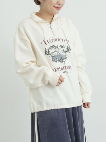 裏起毛ハーフジッププルオーバー（ネイビー/キナリ/ＴＯＰグレー）｜SM2（エスエムツー）通販