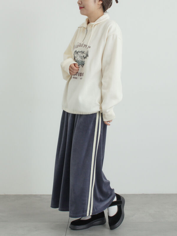 セール】 裏起毛ハーフジッププルオーバー（ネイビー/キナリ/TOP