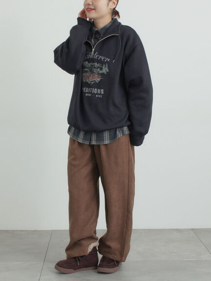 裏起毛ハーフジッププルオーバー（ネイビー/キナリ/ＴＯＰグレー）｜SM2（エスエムツー）通販