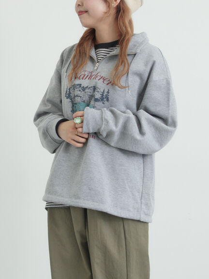 裏起毛ハーフジッププルオーバー（ネイビー/キナリ/ＴＯＰグレー）｜SM2（エスエムツー）通販