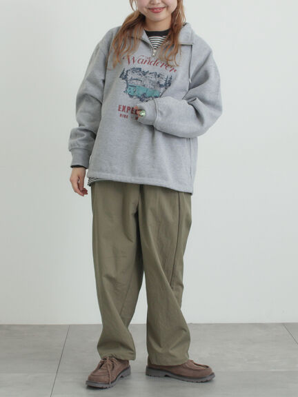 裏起毛ハーフジッププルオーバー（ネイビー/キナリ/ＴＯＰグレー）｜SM2（エスエムツー）通販