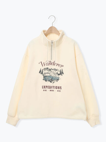 裏起毛ハーフジッププルオーバー（ネイビー/キナリ/ＴＯＰグレー）｜SM2（エスエムツー）通販