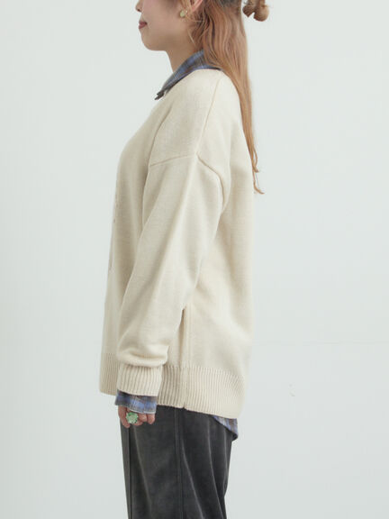 アニマルニットプルオーバー（チャコールグレー/モカ/ミント/サックスブルー/キナリ）｜SM2（エスエムツー）通販