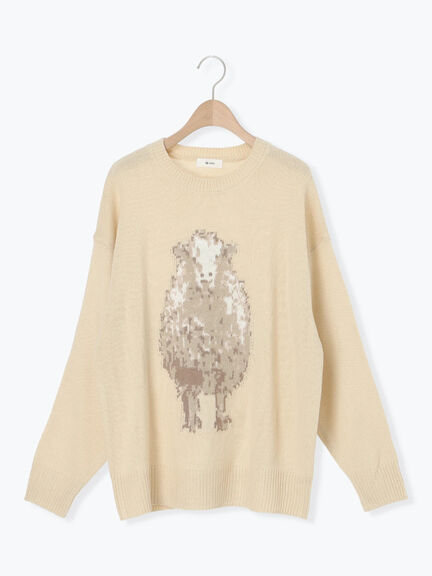 アニマルニットプルオーバー（チャコールグレー/モカ/ミント/サックスブルー/キナリ）｜SM2（エスエムツー）通販