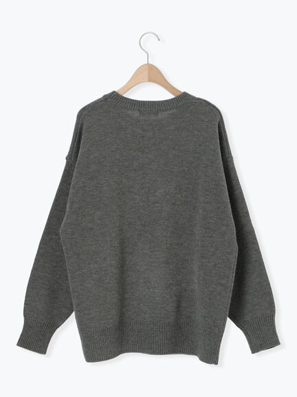 アニマルニットプルオーバー（チャコールグレー/モカ/ミント/サックスブルー/キナリ）｜SM2（エスエムツー）通販