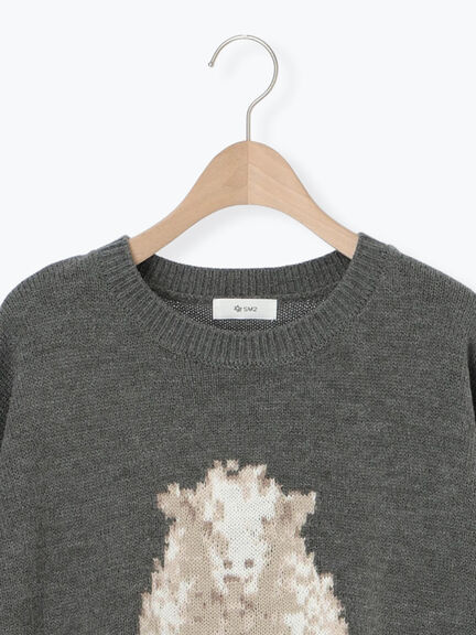 アニマルニットプルオーバー（チャコールグレー/モカ/ミント/サックスブルー/キナリ）｜SM2（エスエムツー）通販