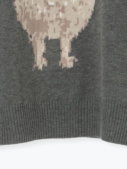 アニマルニットプルオーバー（チャコールグレー/モカ/ミント/サックスブルー/キナリ）｜SM2（エスエムツー）通販