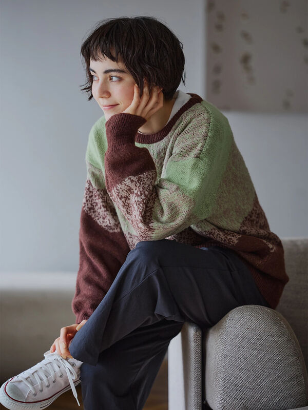 グラデーションニットプルオーバー（ベージュ/ブラウン/ネイビー）｜SM2（エスエムツー）通販