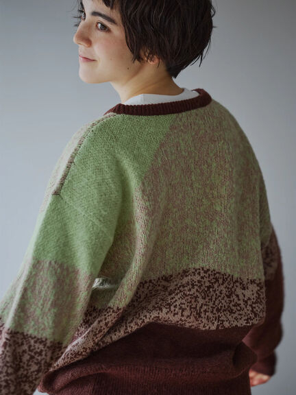 グラデーションニットプルオーバー（ベージュ/ブラウン/ネイビー）｜SM2（エスエムツー）通販