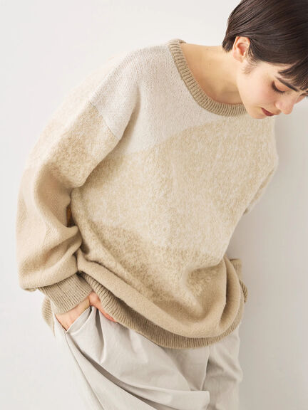 グラデーションニットプルオーバー（ベージュ/ブラウン/ネイビー）｜SM2（エスエムツー）通販