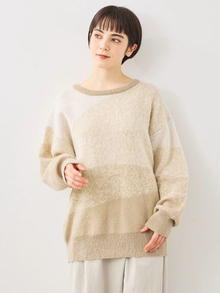 グラデーションニットプルオーバー（ベージュ/ブラウン/ネイビー）｜SM2（エスエムツー）通販