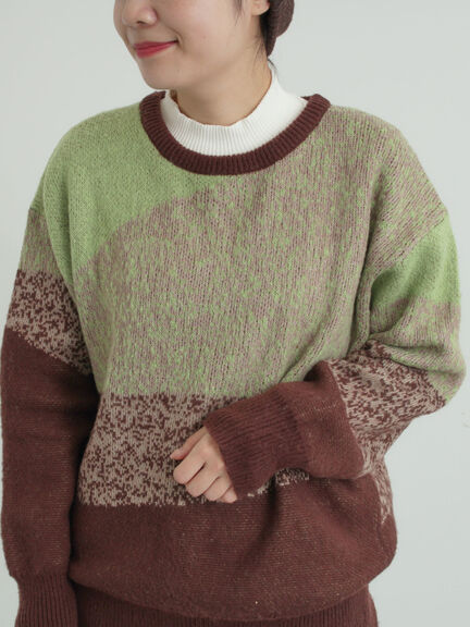 グラデーションニットプルオーバー（ベージュ/ブラウン/ネイビー）｜SM2（エスエムツー）通販