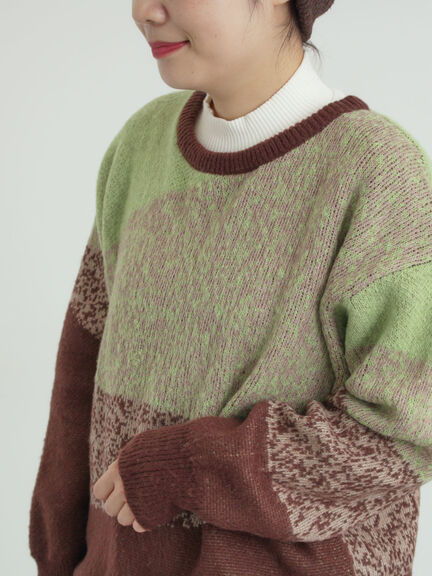 グラデーションニットプルオーバー（ベージュ/ブラウン/ネイビー）｜SM2（エスエムツー）通販