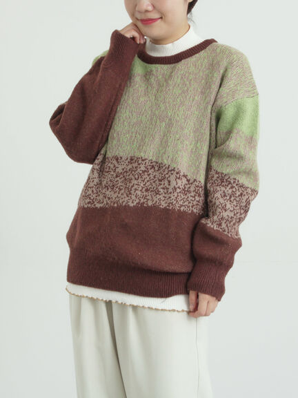 グラデーションニットプルオーバー（ベージュ/ブラウン/ネイビー）｜SM2（エスエムツー）通販