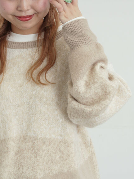 グラデーションニットプルオーバー（ベージュ/ブラウン/ネイビー）｜SM2（エスエムツー）通販