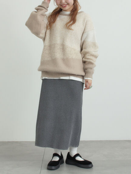 グラデーションニットプルオーバー（ベージュ/ブラウン/ネイビー）｜SM2（エスエムツー）通販