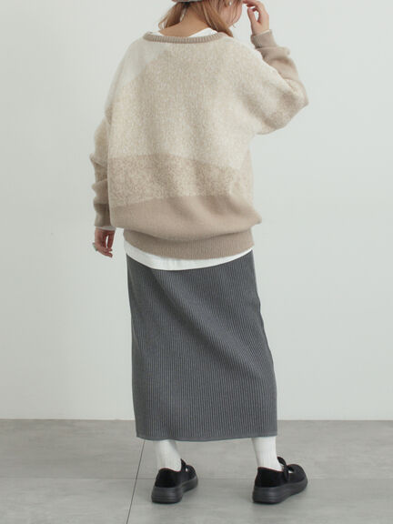 グラデーションニットプルオーバー（ベージュ/ブラウン/ネイビー）｜SM2（エスエムツー）通販
