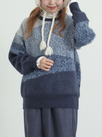 グラデーションニットプルオーバー（ベージュ/ブラウン/ネイビー）｜SM2（エスエムツー）通販