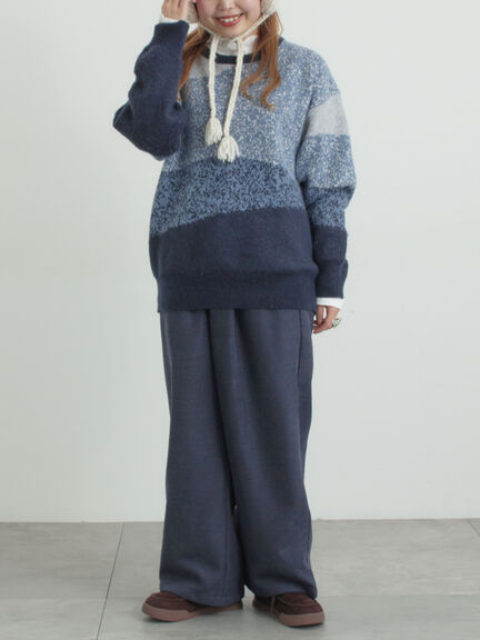 グラデーションニットプルオーバー（ベージュ/ブラウン/ネイビー）｜SM2（エスエムツー）通販