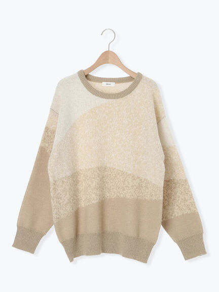 グラデーションニットプルオーバー（ベージュ/ブラウン/ネイビー）｜SM2（エスエムツー）通販