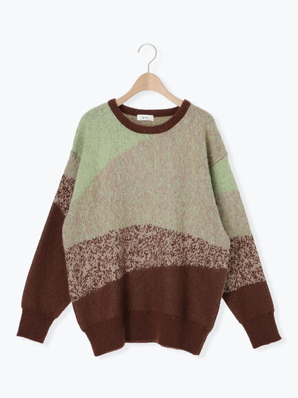 グラデーションニットプルオーバー（ベージュ/ブラウン/ネイビー）｜SM2（エスエムツー）通販