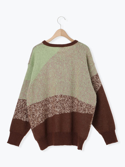 グラデーションニットプルオーバー（ベージュ/ブラウン/ネイビー）｜SM2（エスエムツー）通販