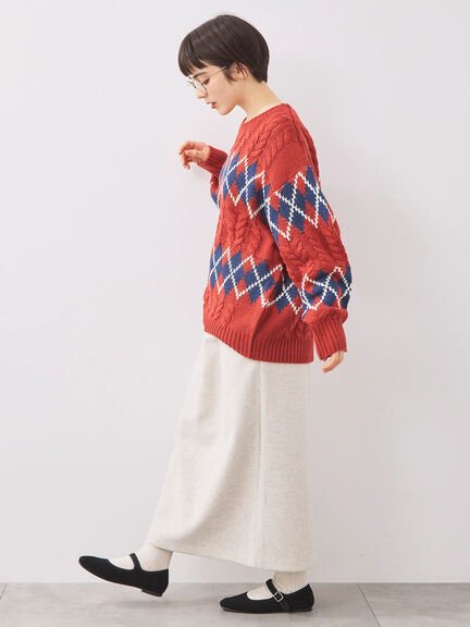 ウールライクスカート（グレー/ブラック/キナリ）｜SM2（エスエムツー）通販