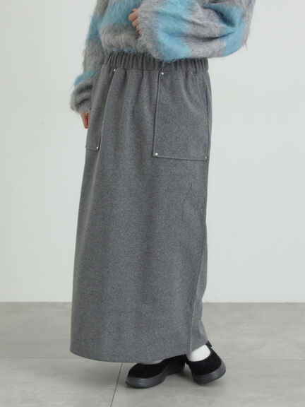 ウールライクスカート（グレー/ブラック/キナリ）｜SM2（エスエムツー）通販