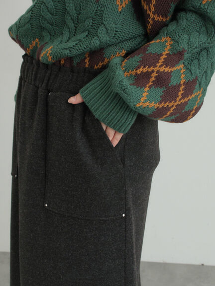 ウールライクスカート（グレー/ブラック/キナリ）｜SM2（エスエムツー）通販