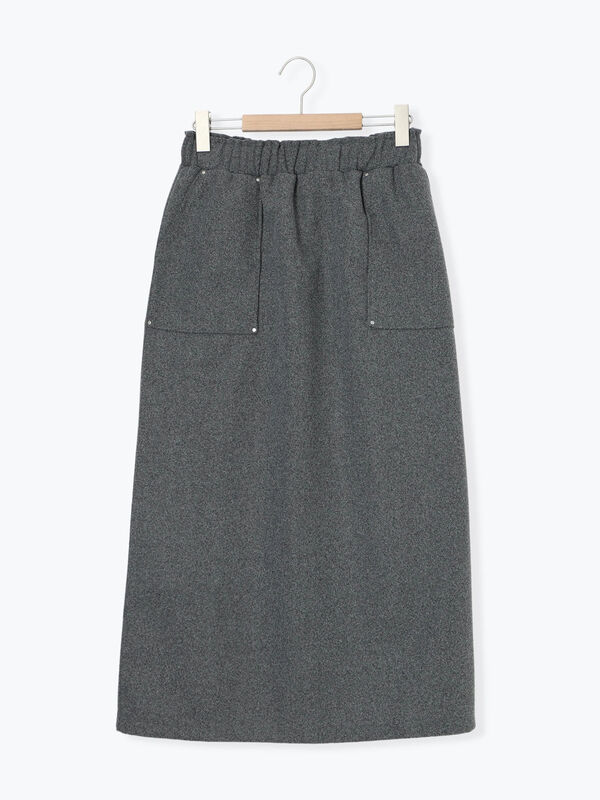 セール】 ウールライクスカート（グレー/ブラック/キナリ/ボトムス
