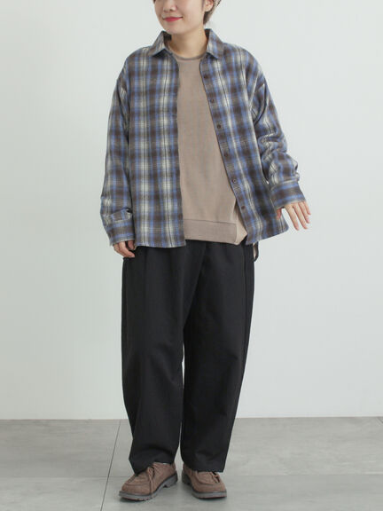 スウェードライク布帛切替プルオーバー（ブラック/ベージュ/ブルー）｜SM2（エスエムツー）通販