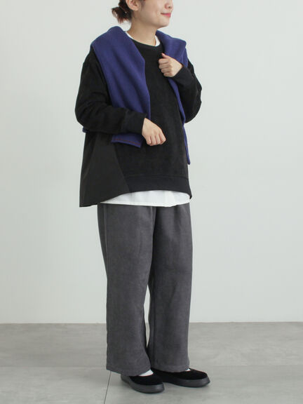 スウェードライク布帛切替プルオーバー（ブラック/ベージュ/ブルー）｜SM2（エスエムツー）通販