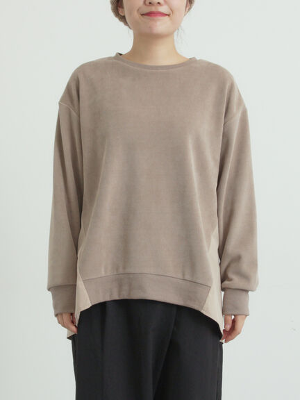 スウェードライク布帛切替プルオーバー（ブラック/ベージュ/ブルー）｜SM2（エスエムツー）通販