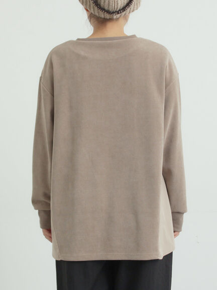 スウェードライク布帛切替プルオーバー（ブラック/ベージュ/ブルー）｜SM2（エスエムツー）通販