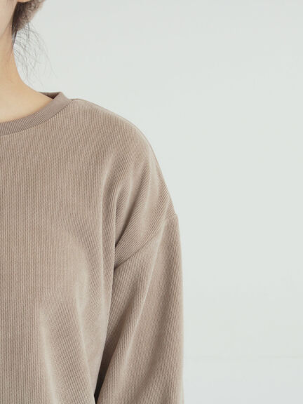 スウェードライク布帛切替プルオーバー（ブラック/ベージュ/ブルー）｜SM2（エスエムツー）通販