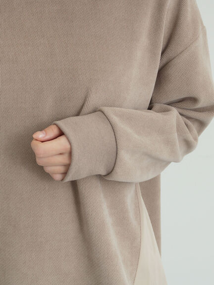 スウェードライク布帛切替プルオーバー（ブラック/ベージュ/ブルー）｜SM2（エスエムツー）通販