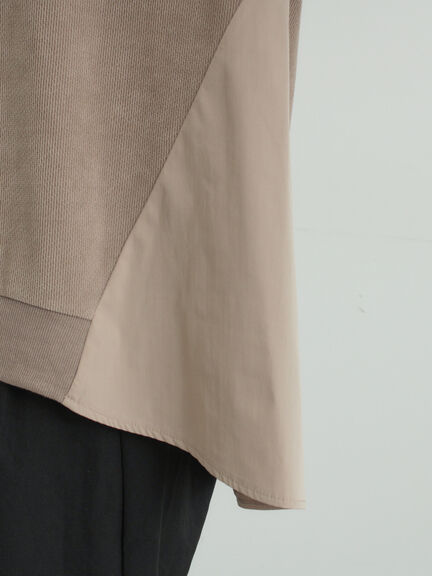 スウェードライク布帛切替プルオーバー（ブラック/ベージュ/ブルー）｜SM2（エスエムツー）通販