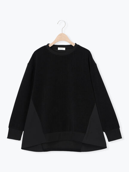 スウェードライク布帛切替プルオーバー（ブラック/ベージュ/ブルー）｜SM2（エスエムツー）通販