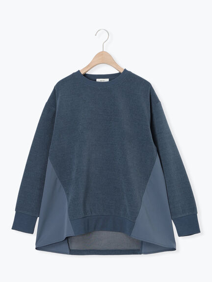 スウェードライク布帛切替プルオーバー（ブラック/ベージュ/ブルー）｜SM2（エスエムツー）通販