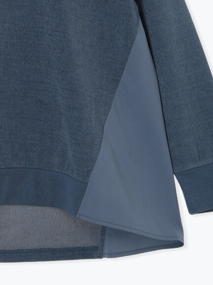 スウェードライク布帛切替プルオーバー（ブラック/ベージュ/ブルー）｜SM2（エスエムツー）通販