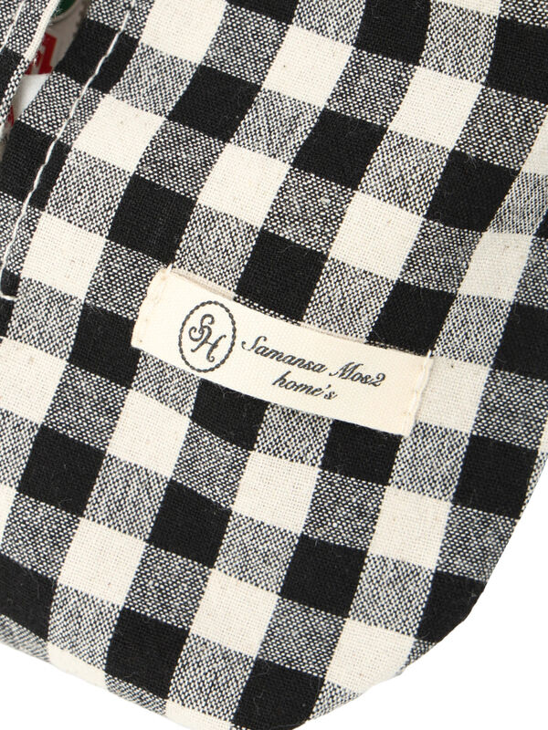 セール】 ギンガムチェックティッシュケースカバー（ブラック