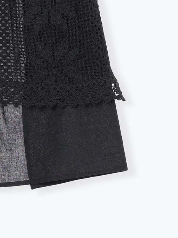 セール】 レースショートカフェエプロン（オフホワイト/ブラック/雑貨