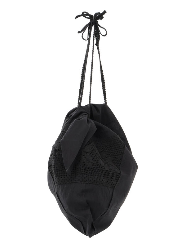 ha|za|ma 無知へと達するレース巾着バッグ　ブラック ha za maの通販と買取。古着屋ANTON。