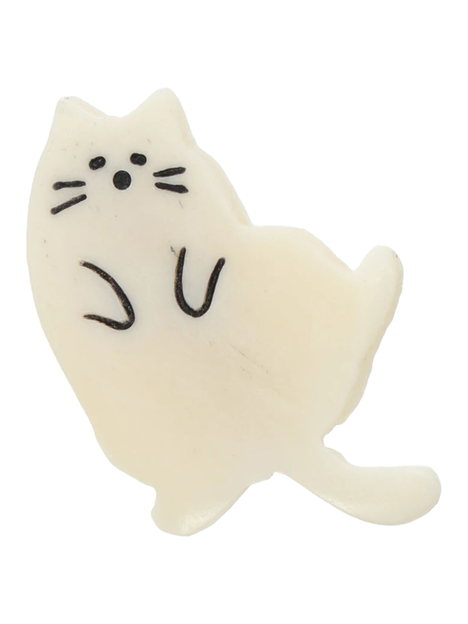 ねこいぬボーンブローチ（オフホワイト/ホワイト
