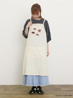 セール】 【MAISON KAYSER】プリントエプロン（オフホワイト/ベージュ