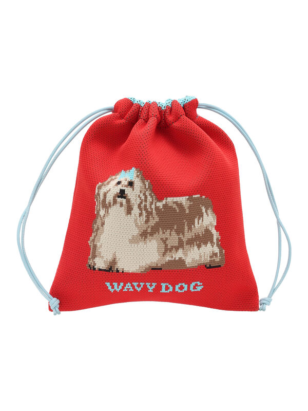 セール】 ジャガード巾着（ブラック/レッド/サックスブルー/バッグ