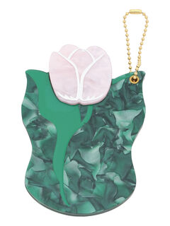 セール】 ダイカットチャームミラー（オフホワイト/ブラウン/グリーン