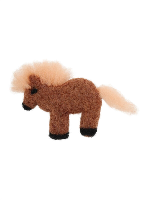 アニマルフェルトブローチ（オフホワイト/グレー/ブラック/ブラウン